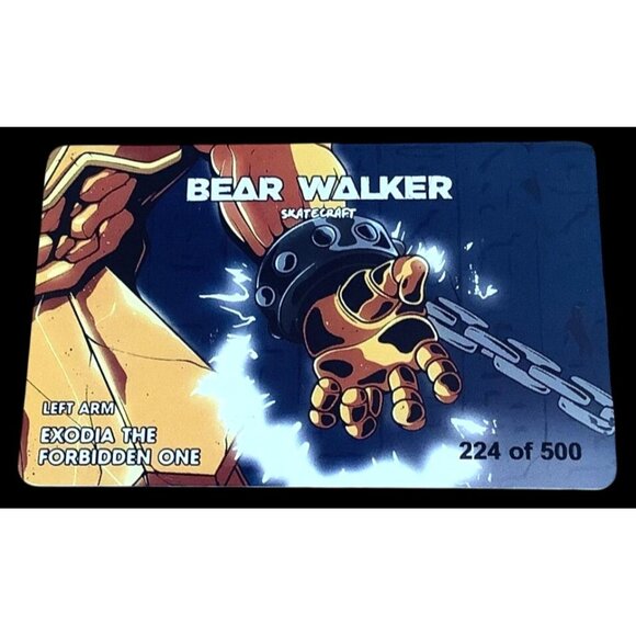 Bear Walker X YU-GI-OH Exodia Left Arm 224/500 Skateboard Deck SDCC - Picture 11 of 15